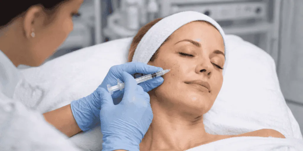 Trattamento di biorivitalizzazione del viso con micro-iniezioni di acido ialuronico eseguito da medico estetico in ambulatorio