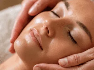 Pelle distesa e levigata post HydraFacial con evidente luminosità e miglioramento della grana.