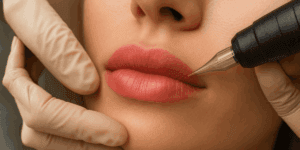 Trattamento di lip blushing in centro estetico