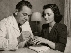 immagine illustrativa di ricostruzione unghie negli anni '50