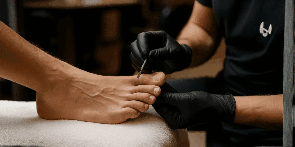 pedicure professionale su uomo in centro estetico
