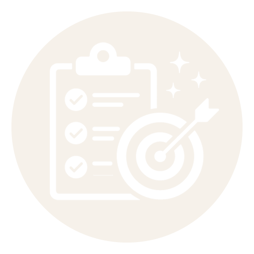 Icona checklist con bersaglio e freccia