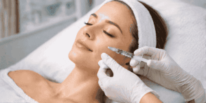 Trattamento skinbooster viso con microiniezioni di acido ialuronico per idratazione profonda della pelle