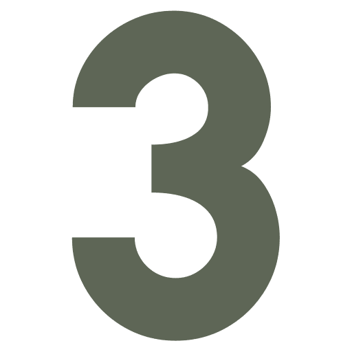 Numero 3 grigio su sfondo nero
